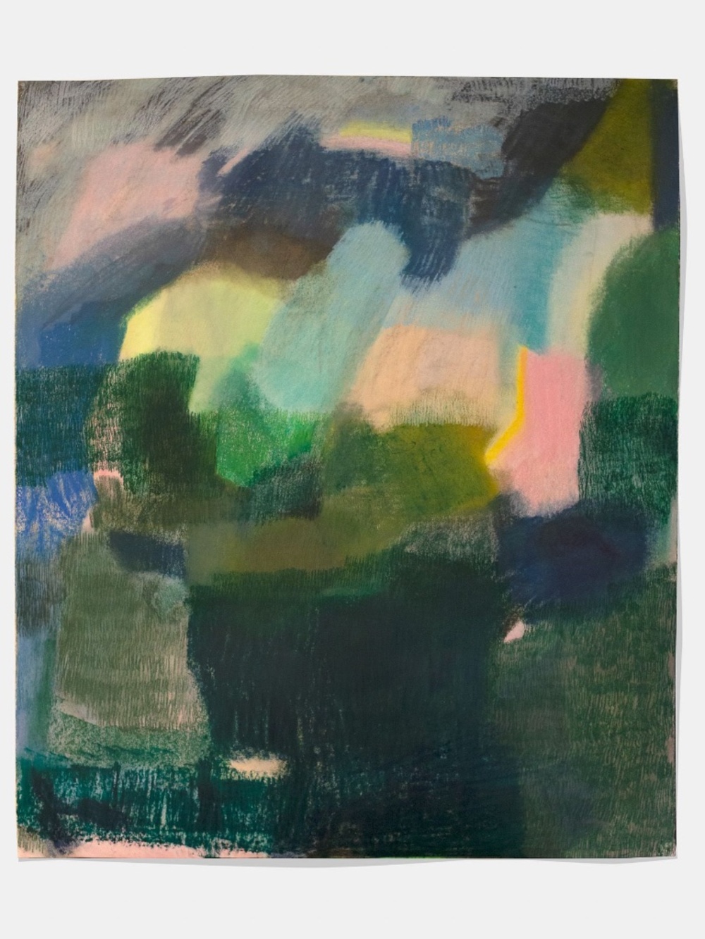 ‘Land 1’ Abstract oil pastel on paper